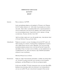 2017 Q1 Results Call Transcript