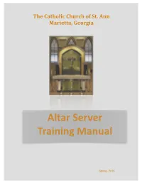 Altar Server Training Manual Spring 2015