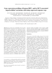 And/Or HCV-Associated Hepatocellular Carcinoma Cells Using Expressed Sequence Tags