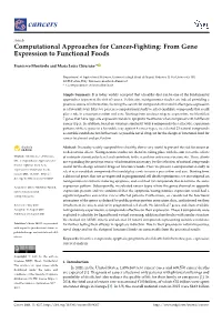 From Gene Expression to Functional Foods