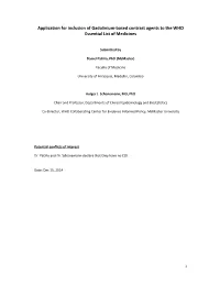 Application for Inclusion of Gadolinium-Based Contrast Agents to the WHO