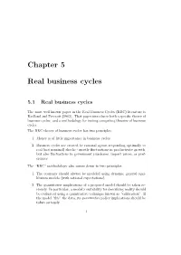 Chapter 5 Real Business Cycles