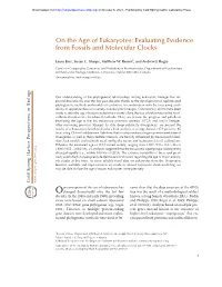 On the Age of Eukaryotes: Evaluating Evidence from Fossils and Molecular Clocks