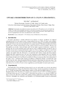 UPTAKE and DISTRIBUTION of Cr (VI) in P. STRATIOTES L