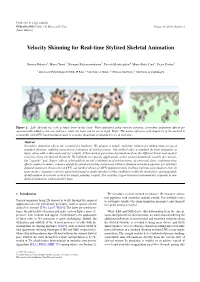 Velocity Skinning for Real‐Time Stylized Skeletal Animation