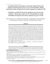 Acaricidal Activity of Annonaceae Fractions Against Tetranychus