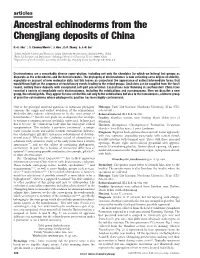 Ancestral Echinoderms from the Chengjiang Deposits of China