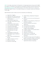 IARCS, the Indian Association for Research in Computing Science