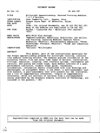 Millwright Apprenticeship. Related Training Modules. 440P