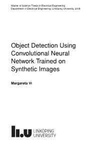 Object Detection Using Convolutional Neural Network Trained on Synthetic Images