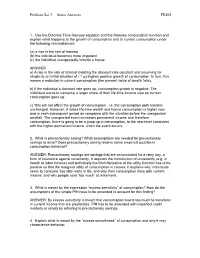 Problem Set 3 – Some Answers FE405