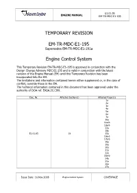 TEMPORARY REVISION EM-TR-MDC-E1-195 Engine
