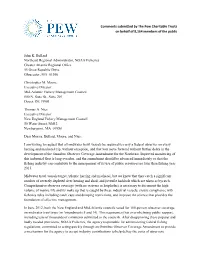 Comments Submitted by the Pew Charitable Trusts on Behalf of 8,164 Members of the Public
