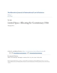 Limited Space: Allocating the Geostationary Orbit Michael J