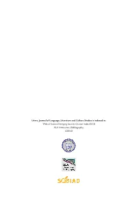 Litera: Journal of Language, Literature and Culture Studies Is Indexed In: Web of Science Emerging Sources Citation Index (ESCI)