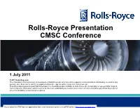 Rolls-Royce Presentation CMSC Conference