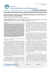Sleep Apnea and the Brain: Neurocognitive and Emotional Considerations
