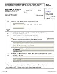 STATEMENT of ACCOUNT Licensing Division