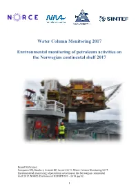Water Column Monitoring 2017 Environmental Monitoring Of
