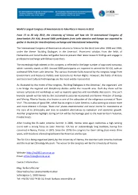 World's Largest Congress of Americanists to Take Place in Vienna In