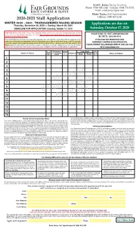 2020-2021 Stall Application