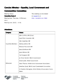 Concise Minutes - Equality, Local Government and Communities Committee