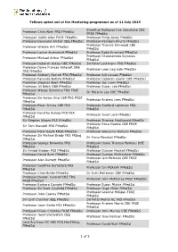 Fellows Opted out of the Mentoring Programme As of 11 July 2019 1 Of
