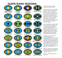 GORN RANK INSIGNIA Gorn Officer Insignia Comes in a Bewildering Array of Emblems