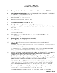 Ramsar Wetlands Information Sheet