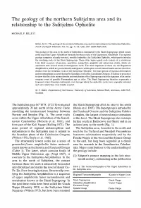 The Geology of the Northern Sulitjelma Area and Its Relationship to the Sulitjelma Ophiolite