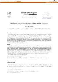 The Logarithmic Tables of Edward Sang and His Daughters