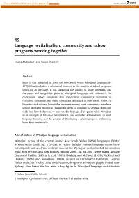 19 Language Revitalisation: Community and School Programs Working Together