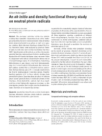 An Ab Initio and Density Functional Theory Study on Neutral Pterin Radicals