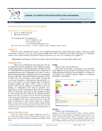Analysis of Various Kids Search Engines