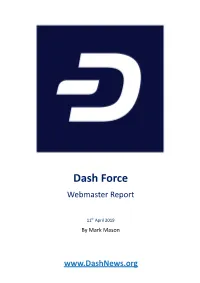 Dash Force Webmaster Report