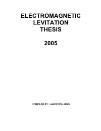 Electromagnetic Levitation Thesis