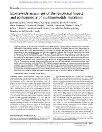Exome-Wide Assessment of the Functional Impact and Pathogenicity of Multinucleotide Mutations