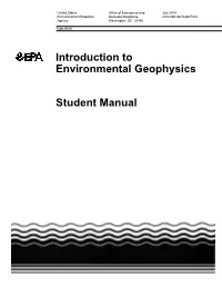 Introduction to Environmental Geophysics Student Manual