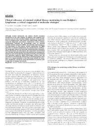 REVIEW Clinical Relevance of Minimal Residual Disease Monitoring in Non