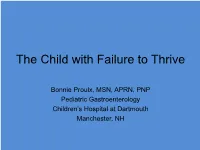 The Child with Failure to Thrive