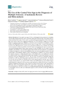The Use of the Central Vein Sign in the Diagnosis of Multiple Sclerosis: a Systematic Review and Meta-Analysis