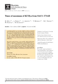 Times of Maximum of KZ Hya from OACS -UNAH