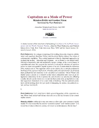 Capitalism As a Mode of Power. Shimshon Bichler and Jonathan Nitzan Interviewed by Piotr Dutkiewicz