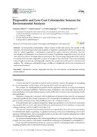 Disposable and Low-Cost Colorimetric Sensors for Environmental Analysis