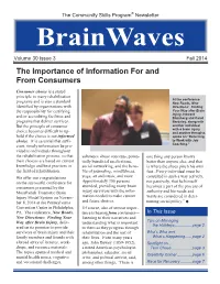 Fall 2014 the Importance of Information for and from Consumers
