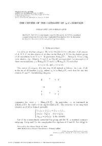 MODULES 1. Introduction Let a Be an Abelian Category. We Write Obj(A)