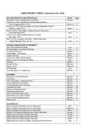 USER FRIENDLY INDEX: January to June, 2016