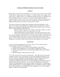 Characterization of Ocean Uses
