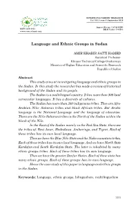 Language and Ethnic Groups in Sudan