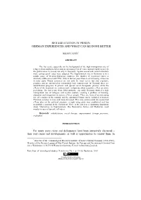 Rehabilitation in Prison German Experiences and What Can Be Done Better